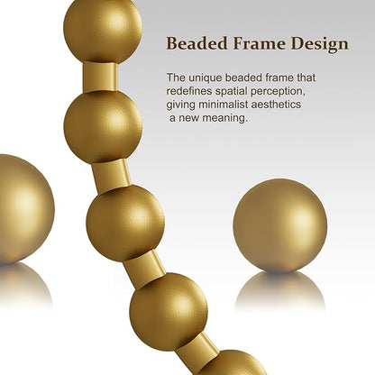 Easly Round Mirror for Wall, 32 Inch Gold Beaded Frame Decorative Vanity Mirror, Circle Bathroom Mirror with High-Definition Lense, Modern Wall Decor for Bathroom, Living Room, Bedroom, Entryway