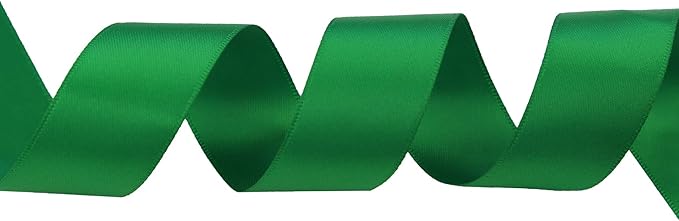 ITIsparkle 1" Inch Double Faced Satin Ribbon 50 Yards-Roll Set for Gift Wrapping Scrap Books Party Favor Hair Braids Baby Shower Decoration Floral Arrangement Craft Supplies, Emerald Ribbon