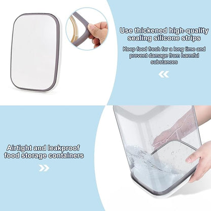 LEAWALK 5-8 Lbs/6Qt Airtight Dog Cat Food Storage Container and Pet Storage Bin BPA-Free, PET Clear Stackable Dog Treat Containers Measuring Scoop Suitable for Dogs Food, Cats Food and Other Dry-2Pack