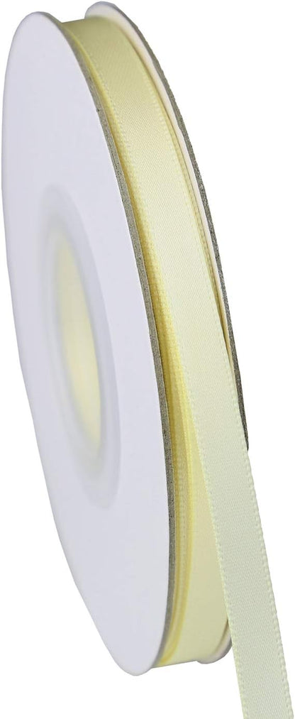 ITIsparkle 1/4" Inch Double Faced Satin Ribbon 50 Yards-Roll Set for Gift Wrapping Scrap Books Party Favor Hair Braids Baby Shower Decoration Floral Arrangement Craft Supplies, Ivory Ribbon