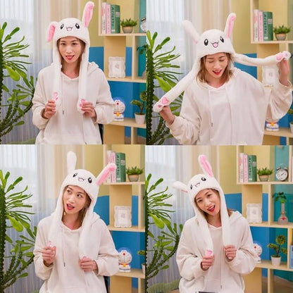 umbresen Bunny Hat Ear Moving Jumping Rabbit Hat Funny Plush Cap for Kids