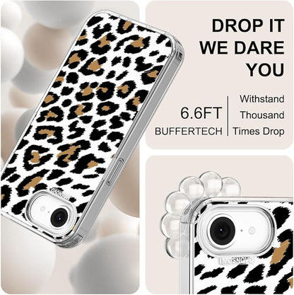 MOSNOVO for iPhone 17e Case/iPhone 16e Case, Shockproof Military-Grade Protection 6.6ft Drop Tested, Clear Phone Case for iPhone 16e / iPhone 17e, Leopard Print Design