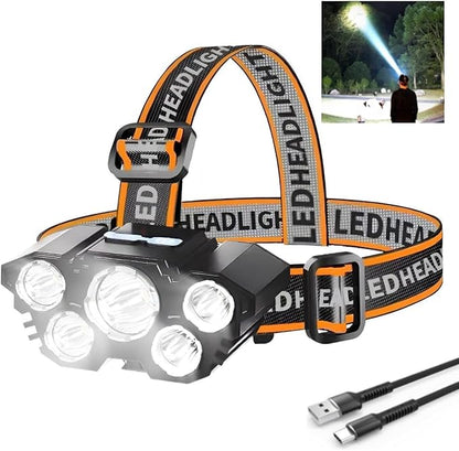Rechargable Headlamp, Led Head Lamp with 4 Modes, Waterproof Head Lights For Forehead, Hard Hat Light, Adjustable Head Flashlight For Adults, Bright Coast Headlamp for Outdoor Camping, Hiking, Running