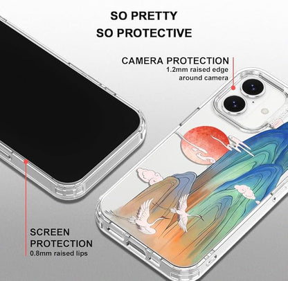 MOSNOVO for iPhone 17 Case, Shockproof Military-Grade Protection 6.6ft Drop Tested, Camera Control, Clear Phone Case for iPhone 17, Celestial Cranes Design