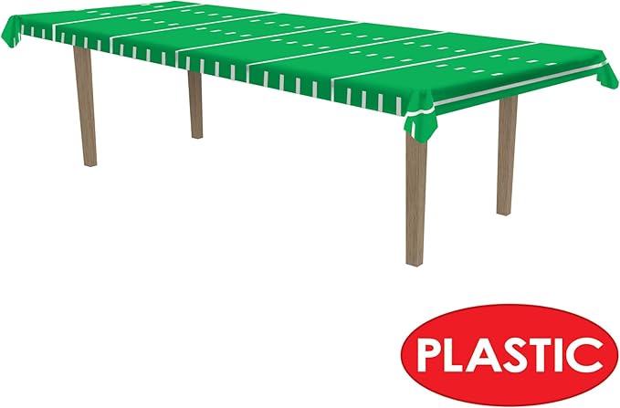 Beistle Game Day Football Table Roll, 40 by 100-Inch, Green/White