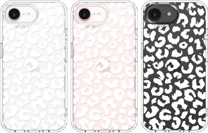 MOSNOVO for iPhone 17e Case/iPhone 16e Case, Shockproof Military-Grade Protection 6.6ft Drop Tested, Clear Phone Case for iPhone 16e / iPhone 17e, White Leopard Print Design