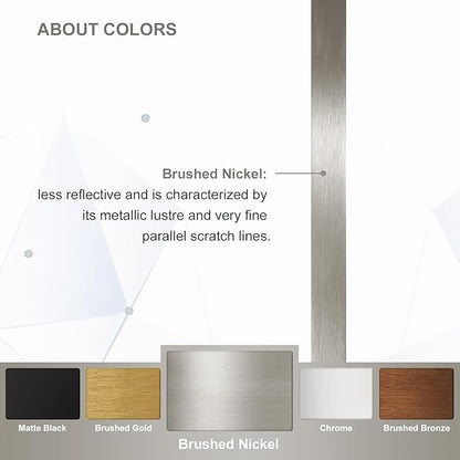 ANDY STAR Brushed Nickel Mirror 36x48 Inch, Bathroom Mirror for Wall, Large Scalloped Wall Mirror in Anti-Rust Stainless Steel Metal 1’’ Frame, Wall Mounts Horizontally or Vertically