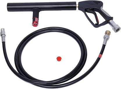 CO2 Jet Machine 16-33ft Spraying RGB LED Light CO2 Cryo Cannon Gun Stage Effect Smoke Fog Machine Club Bar DJ Effects Smoke Gun Fog Gun with 10ft Hose