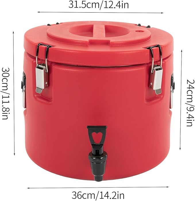 Insulated Beverage Dispenser 4.9 Gal – Large Drink Cooler Server with Spout, Stainless Steel Thermal Container for Camping, BBQ, Party – Keeps Drinks Hot or Cold All Day