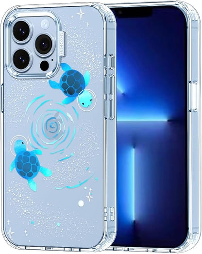 MOSNOVO Case for iPhone 13 Pro, [Buffertech 6.6ft Military-Grade Drop Protection] [Anti Peel Off Tech] Clear TPU Bumper Phone Case Cover Design - Space Turtle