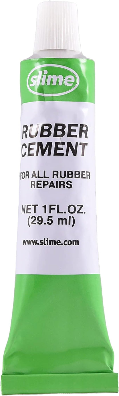 Slime 1051-A Rubber Cement, Tire Repair, Use with Slime Plugs or Patches, 1 oz. Tube