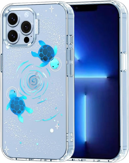 MOSNOVO Case for iPhone 13 Pro Max, [Buffertech 6.6ft Military-Grade Drop Protection] [Anti Peel Off Tech] Clear TPU Bumper Phone Case Cover Design - Space Turtle
