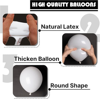 PartyWoo White Balloons 85 pcs Different Sizes Pack of 18 12 10 5 Inch Matte White Latex Balloon Arch Kit Garland for Wedding Bridal Graduation Baby Shower Birthday Party Decorations White-Y13