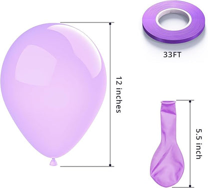 KBZVNAF Pastel Purple Latex Party Balloons - 50 Pack 12 inch Helium Matte Lavender Balloons for Birthday Wedding Baby Shower Princess Party Decorations