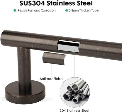 Antique 24 inch Oil Rubbed Bronze Towel Bar,Stainless Steel Towel Racks for Bathroom Wall Mounted,Bathroom Towel Holder Brushed Bronze