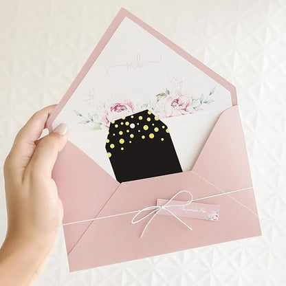 Anwyll Gift Tags with String - 100Pcs Gold Foil Metallic Confetti Polka Dot Gift Bag Tags Personalized Black Blank Hang Paper Label Tag for Birthday Party Bridal Shower Wedding Christmas Favor Present