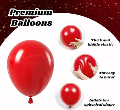Red Black and Gold Balloons, 60pcs 12inch Red Black Gold Confetti Balloons for Birthday Casino Party Decorations
