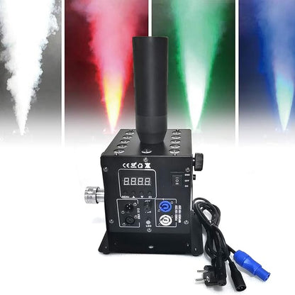 LED CO2 Jet Machine Fogger Smoke Machine, 26-33ft Spray Height, Single Tube Air Column DMX Control for Stage Show DJ Effect, 10''x6''x16''
