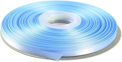 ITIsparkle 1/4" Inch Double Faced Satin Ribbon 50 Yards-Roll Set for Gift Wrapping Scrap Books Party Favor Hair Braids Baby Shower Decoration Floral Arrangement Craft Supplies, Light Blue Ribbon
