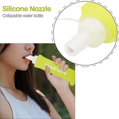 Soft Flask Running Bottles Collapsible Water Bottle Foldable for Traveling Running Vest Collapse Hydration TPU 250ml for Runner(250ml-Pack of 2)