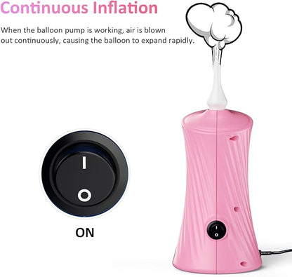 Balloon Pump Electric Balloon Pump Air Balloon Pump Balloon Blower Machine Portable Long Animal Blower Machine Blue/Orange/Pink/Purple Electric Balloon Pump Inflator for Party/Wedding/Birthday Decor