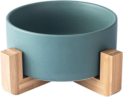 MINGZHE Ceramic Outdoor Planters,Flower Pot with Wooden Stand Indoor Display Rack Succulents Pots Round Planters for Indoor Plants(#3)