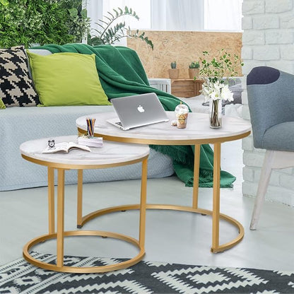 Garden 4 you Nesting Coffee Table Faux White Marble