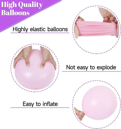 68Pcs Pink and Purple Balloons 12 Inch Metallic Purple Pink Latex Balloon Confetti ballons with Ribbons Party Balloons for Wedding Girls Birthday Baby Shower Decorations.