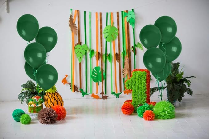 Treasures Gifted 36 Count Pine Green Latex Balloons - 12 Inch Round, Premium Latex, Durable, Versatile, Luxurious Color - Perfect for Birthday, Baby Shower - Children & Babies, Unisex