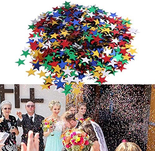 Ucity Colorful Star Confetti Glitter Table Confetti Metallic Foil Stars Sequin for Christmas Decoration, Wedding Party Supplies and Nail Art - 1.6 Ounce (Multi-Color)