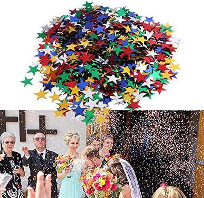Ucity Colorful Star Confetti Glitter Table Confetti Metallic Foil Stars Sequin for Christmas Decoration, Wedding Party Supplies and Nail Art - 1.6 Ounce (Multi-Color)