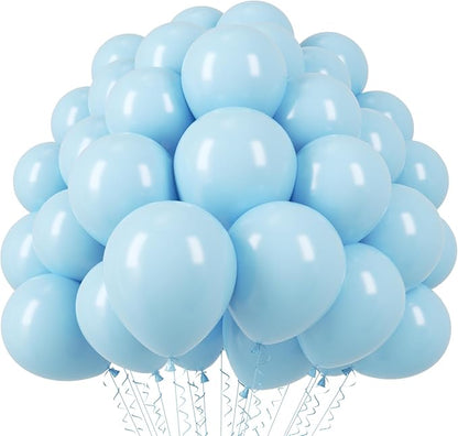 110pcs Light Blue Balloons 12inch Baby Blue Latex Party Balloons for Boys Girls Birthday Party, Baby Shower, Wedding, Gender Reveal, Baby Shower, Anniversary Party Decorations