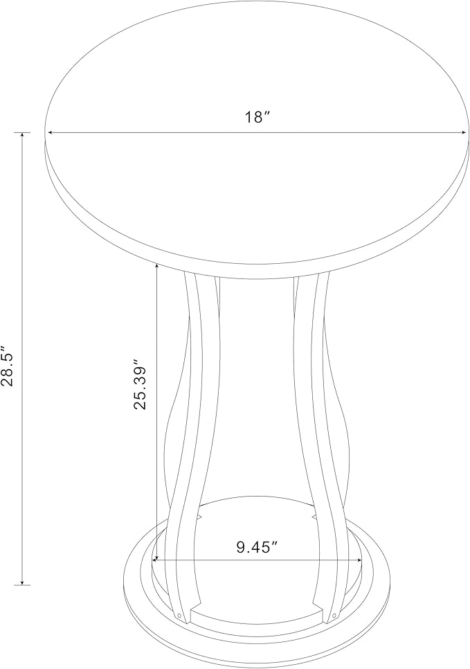 Coaster Home Furnishings - Elton - Wood - Round Plant Stand with Faux Marble Top, Curved Wooden Legs, Built-in Shelf Base and Traditional Style - Living Room - Brown - 900926