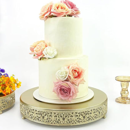 Cake Stand, Metal Round Cupcake Dessert Stand Cake Display Holder for Wedding Party Birthday Baby Showers Anniversary (14‘’ Gold)