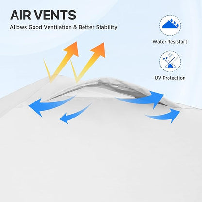 EAGLE PEAK Pop Up Canopy Tent with Wheeled Carry Bag, 8 Stakes, 4 Ropes, Easy Set Up Tent Canopy, 8x8 ft, White