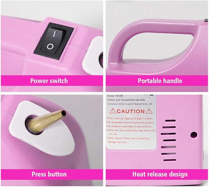 Portable Electric Balloon Inflator Pump Rechargeable Twisting Modeling Balloon Pump for Birthday/Party/Decoration (Pink)