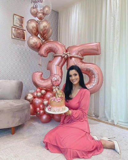 Numbers Balloon 3, 40 Inch Large Pastel Pink Balloon for Three Year Old Birthday Decor, 3 13 30 31 Birthday Party Decorations for Wedding Supplies
