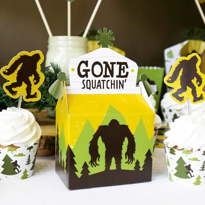 Big Dot of Happiness Sasquatch Crossing - Dessert Cupcake Toppers - Bigfoot Party or Birthday Party Clear Treat Picks - Set of 24