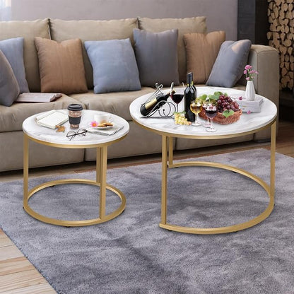 Garden 4 you Nesting Coffee Table Faux White Marble