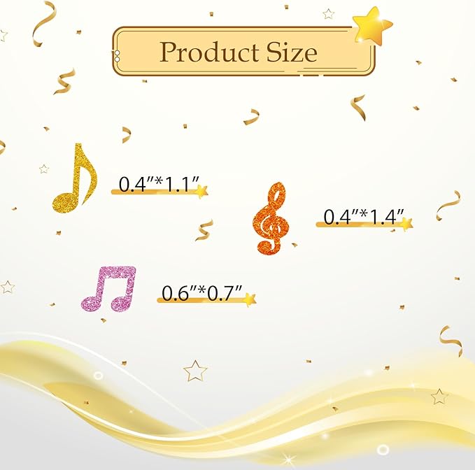 100pcs Music Note Confetti, Gold&Pink Glitter Musical Table Confetti for Baby Shower, Music Theme Birthday Paper Scatters, Anniversary/Wedding Party Table Decoration
