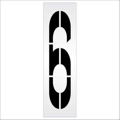 Pavement Stencils - 72 inch Single Number Stencil - 6-72" x 16" x 1/16" (63 mil) - Light-Duty