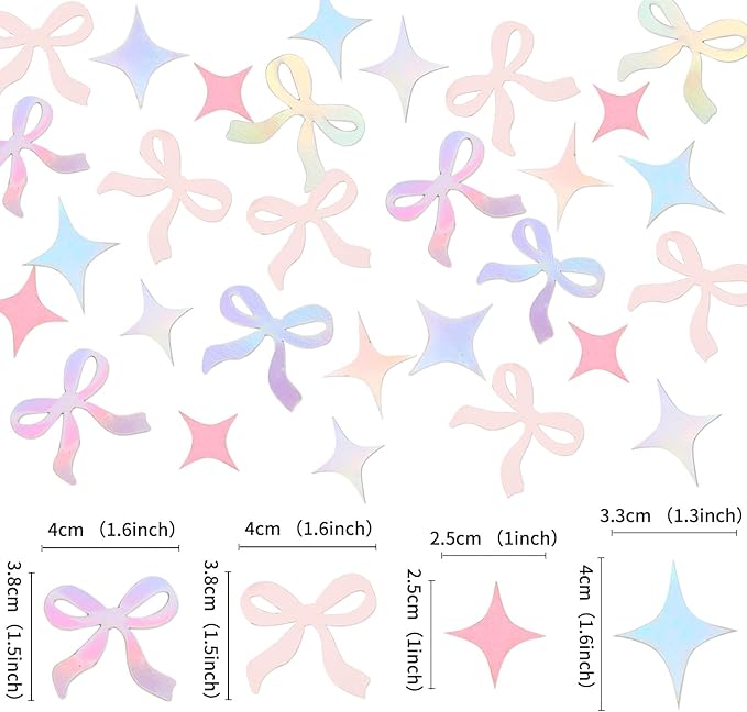 100PCS Pink Bow Confetti Engagement Party Bride To Be Pink Bow Table Confetti Bachelorette Party Birthday Decorations Supplies Baby Shower Boy Girl Bridal Shower Ribbon Party Supplies (pink bow 2)