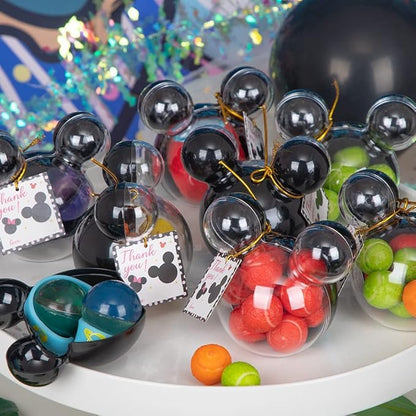 fozi cozi, 8 Pack Cartoon Mouse Party Favors for Kids 4-8 - Mouse Birthday Party Supplies, Candy Box Bags, Ice Cream Containers Bowls, Black