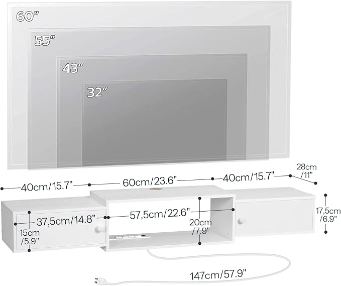 HOOBRO 55" Floating TV Stand