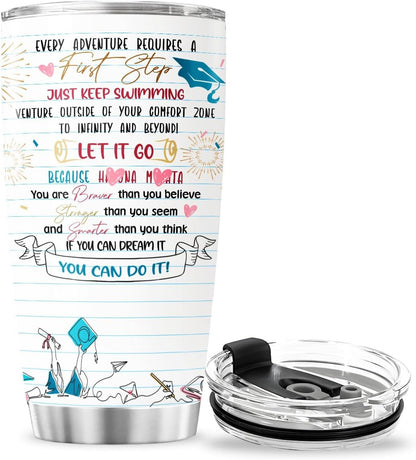 Graduation Gifts, Graduation Tassel Castle, Tumbler 20 Oz With Lid And Straw, Tumblers Of Class