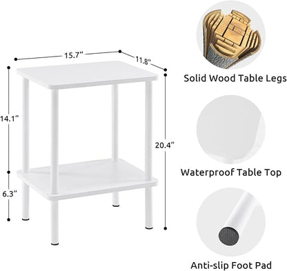 Apicizon 2 Tier End Table Set of 2, Small Side Table
