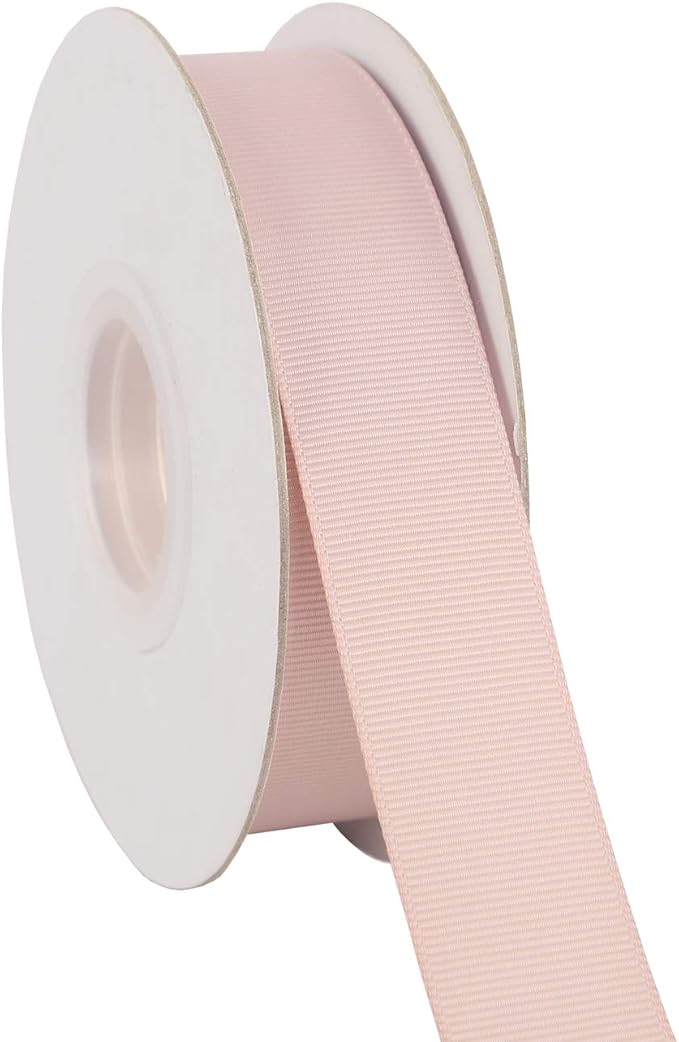 Ribbonitlux 1" Wide Solid Grosgrain Ribbon 25 Yards (813-Vanilla）, Set for Gift Wrapping, Party Decor, Sewing Applications, Wedding and Craft