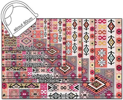 Vintage Boho Area Rugs Multicolor Ethnic Style Geometric Splicing Carpets Bedroom Living Room Kitchen Floor Mats Indoor Outdoor Non-Shedding Runner Rug Home Décor Carpet 5' X 10'