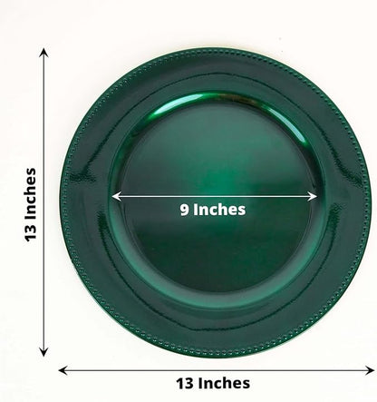 Efavormart 12 pcs 13" Hunter Green Round Charger Plates for Tabletop Decor Holiday Wedding Catering Event Decoration