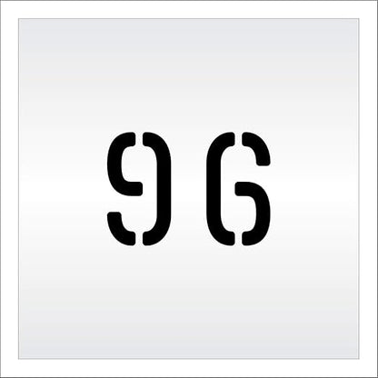 Pavement, Curb, and WheelStop Stencils - 4 inch Double Number Stencil - (96) - 4" x 5.5" x 1/8" (128 mil) - Pro-Grade